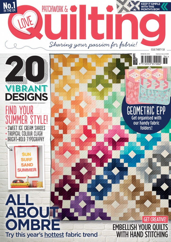 A magazine cover with different colored squares on it.