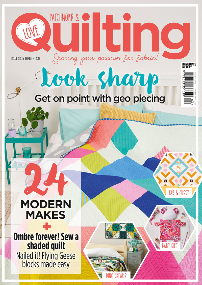 A magazine cover with some quilt designs on it