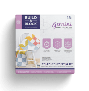 A box of gemini quilt blocks with instructions.