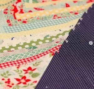 A close up of some fabric pieces