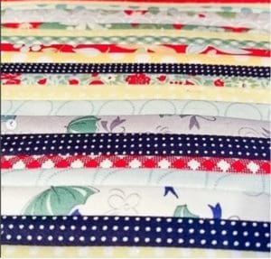 A close up of some fabric pieces