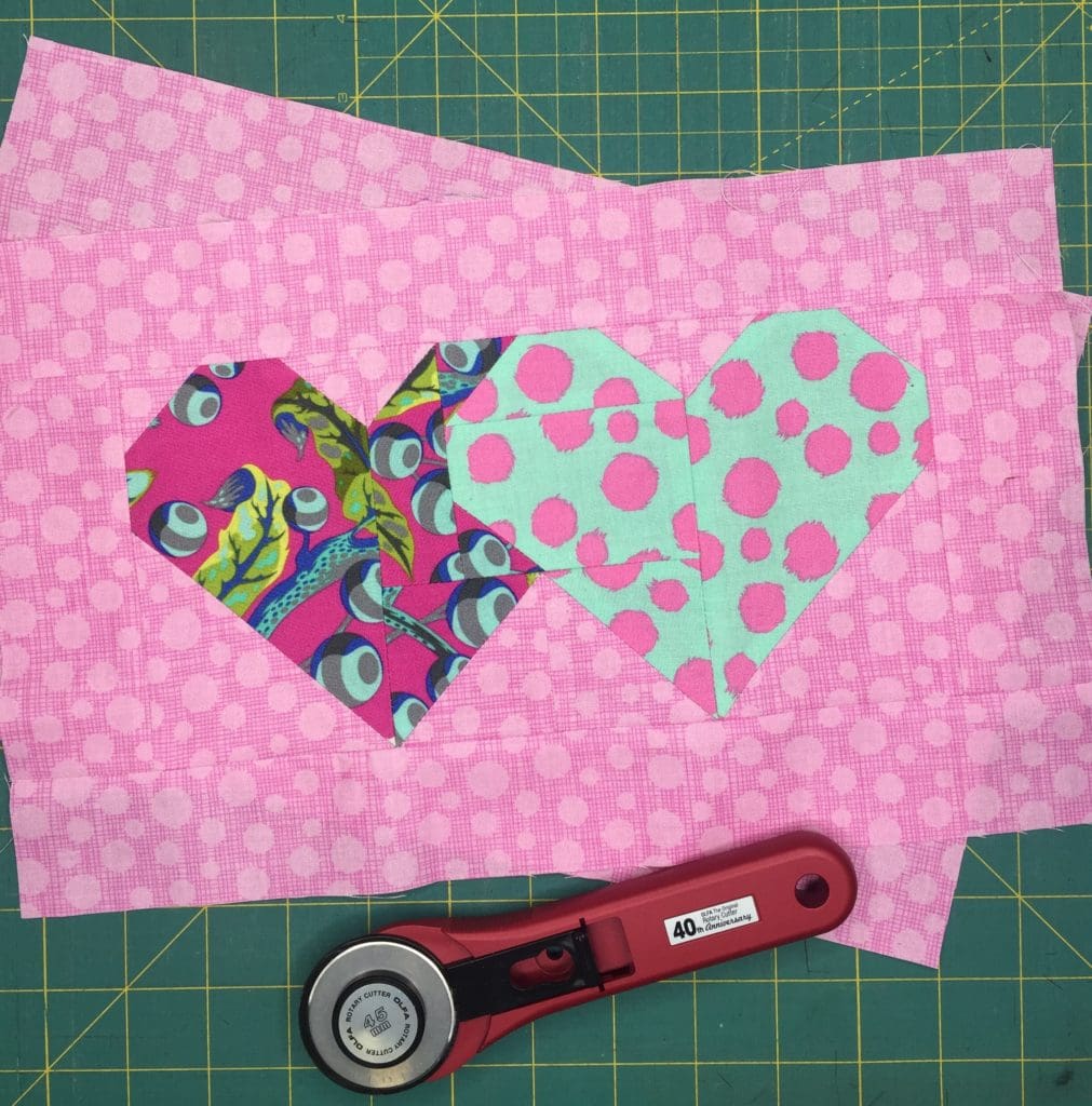 Two hearts are shown in a row.