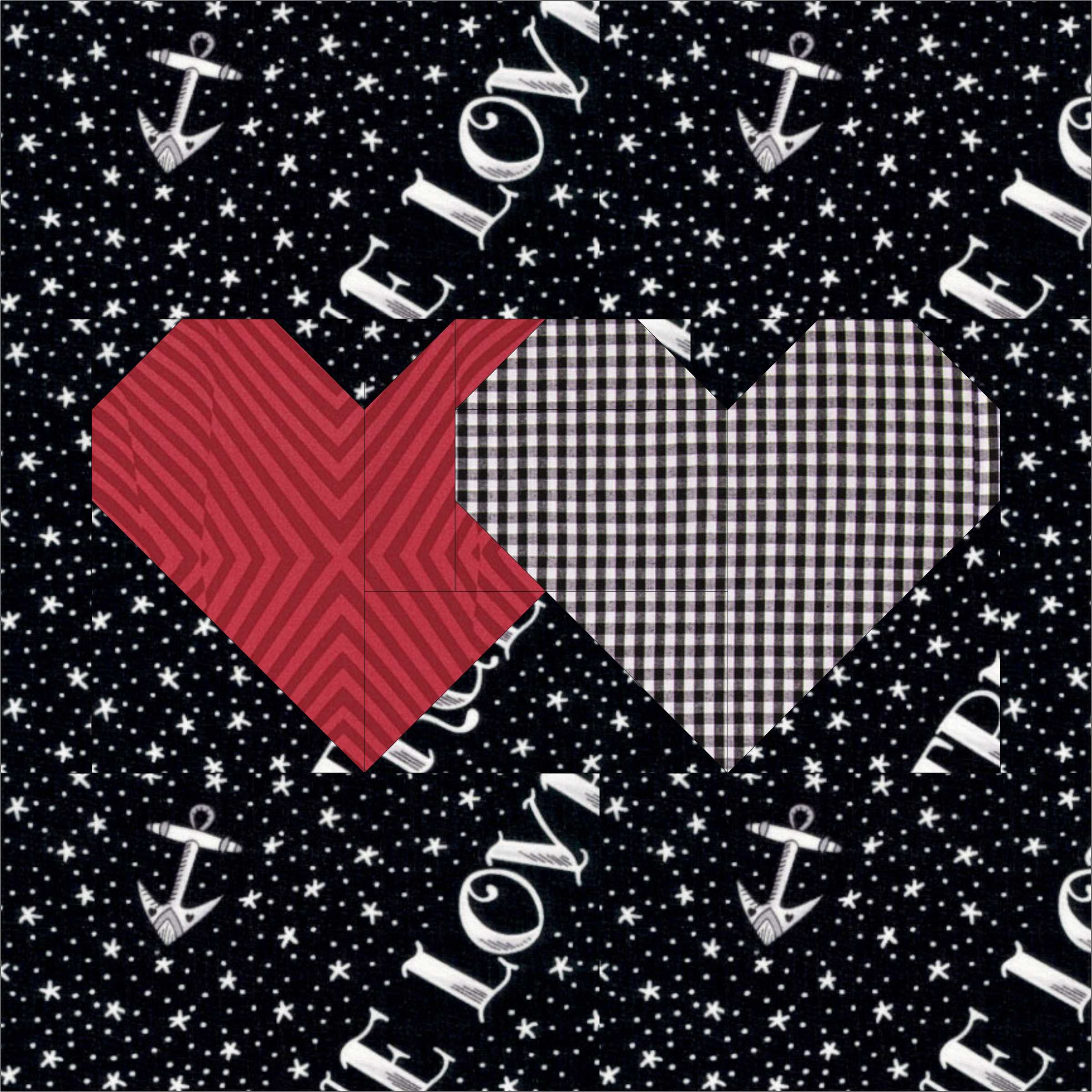 A black and white background with two hearts.