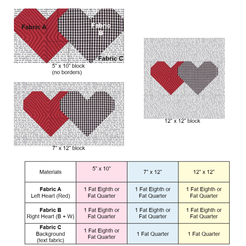 A picture of the two hearts quilt block.