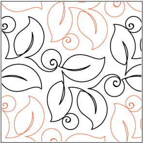 A pattern of leaves and swirls on a white background.