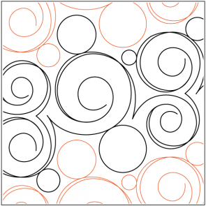 A white background with orange and black circles.