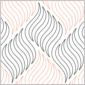 A pattern of wavy lines with an orange background.