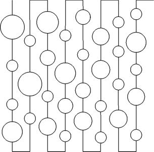 A black and white image of circles on a wall.