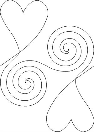 A drawing of two spirals on top of each other.