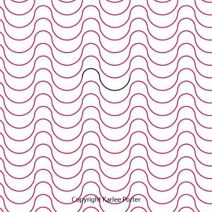 A pink and white pattern with wavy lines.