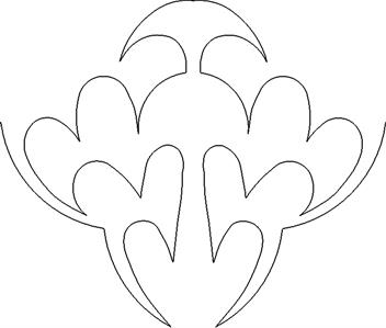 A drawing of a heart with three hearts on it.