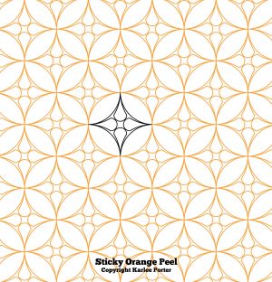 A white and yellow pattern with a black star.