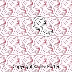 A pattern of pink and white circles with one black circle.