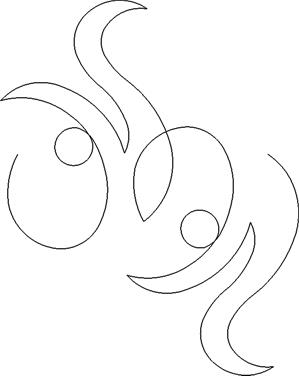 A drawing of two curves and one is curved.