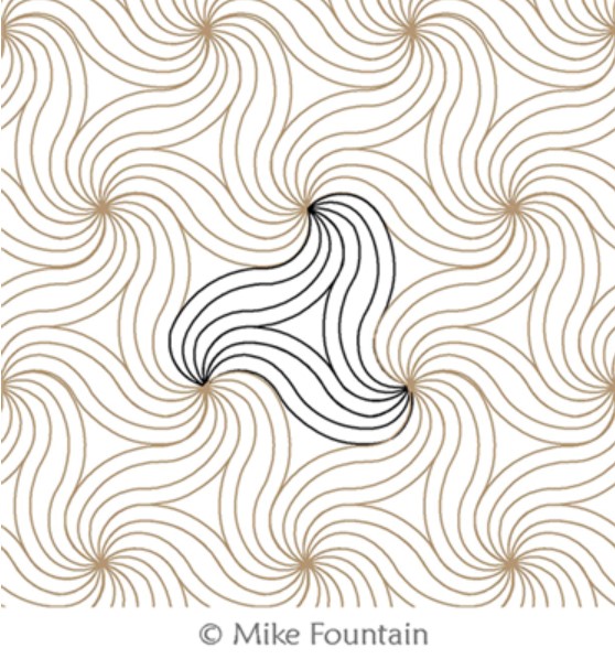 A white background with brown swirls and a black heart.