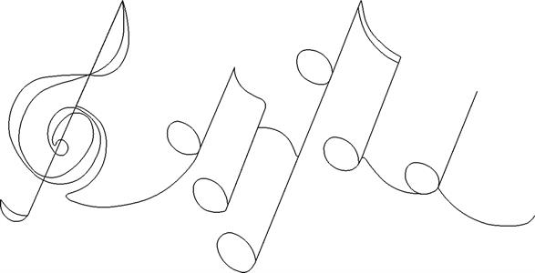A drawing of musical notes on the side of a wall.