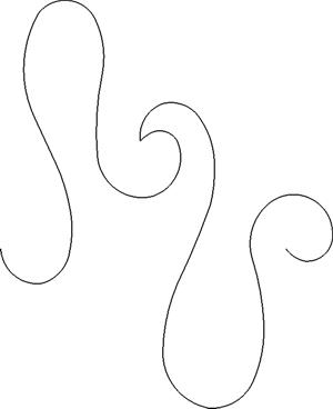 A drawing of two swirls on top of each other.