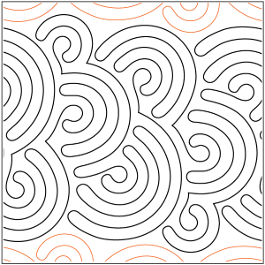 A close up of the pattern for a quilt