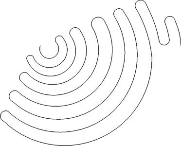 A drawing of some lines that are in the shape of an ear.