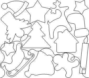 A bunch of cookie cutters are all in the shape of christmas trees