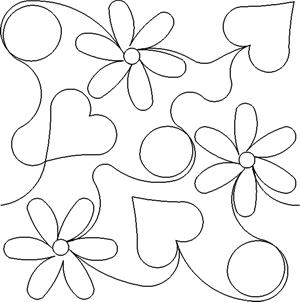 A bunch of flowers and hearts are drawn on paper