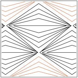 A black and white picture of an orange line.
