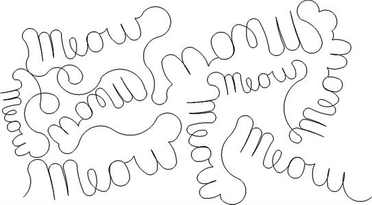 A bunch of cat paws that are in the shape of meow.