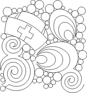 A nurse hat and swirls coloring page