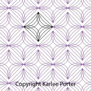 A purple and white pattern with black lines.