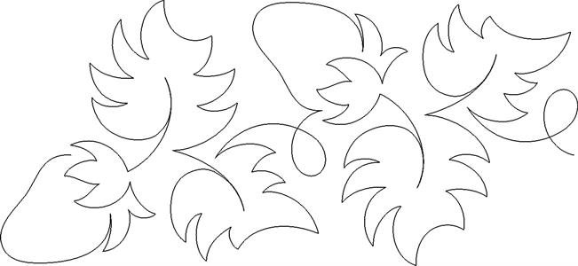 A drawing of leaves that are drawn in black and white.