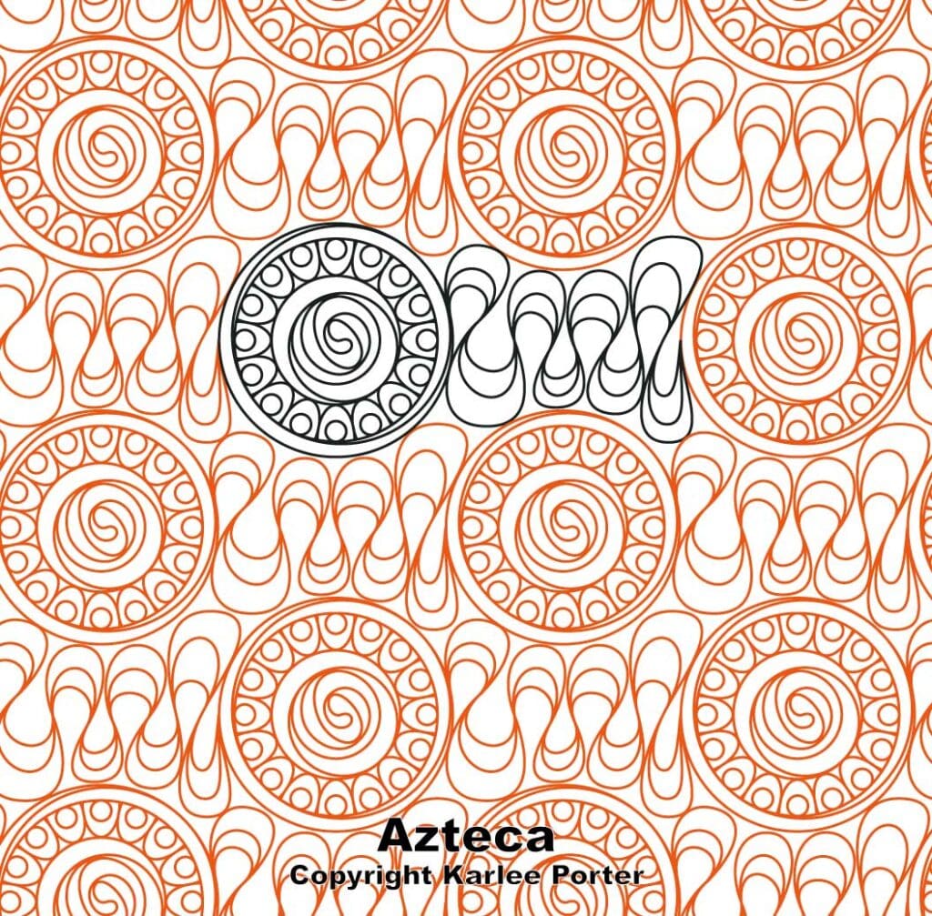 A pattern of swirls and circles in orange.