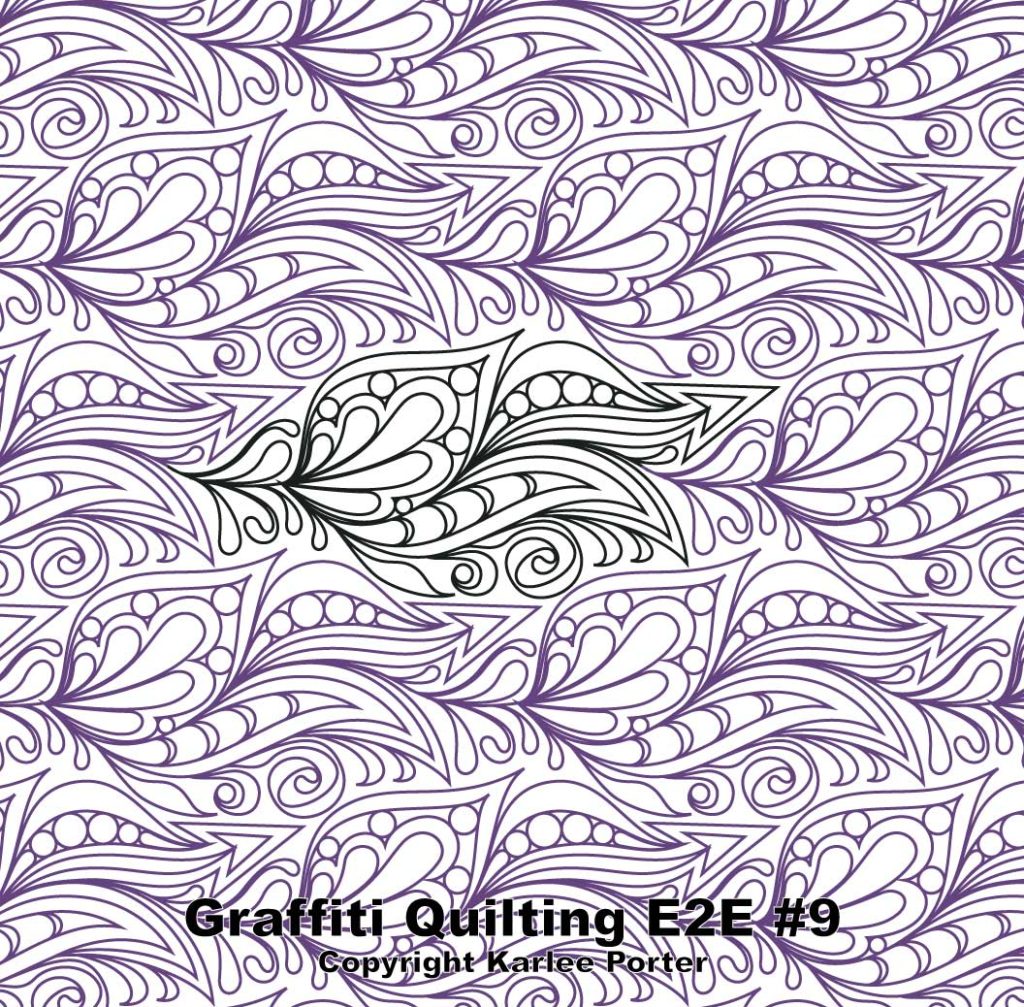 A purple and white pattern with leaves on it.