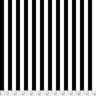 A black and white striped fabric with a number of lines.