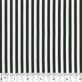 A black and white striped fabric with a ruler