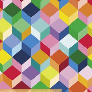 A colorful pattern of cubes in different colors.