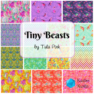 A collection of tiny beasts fabric swatches.