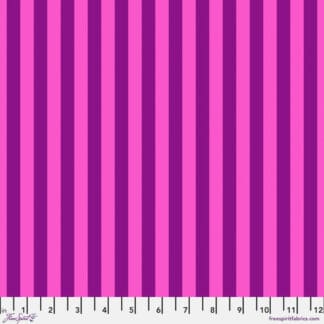 A purple striped fabric with a white background.